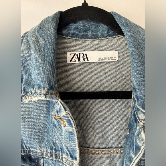 Zara Blue Distressed Jean Jacket - Picture 3 of 4